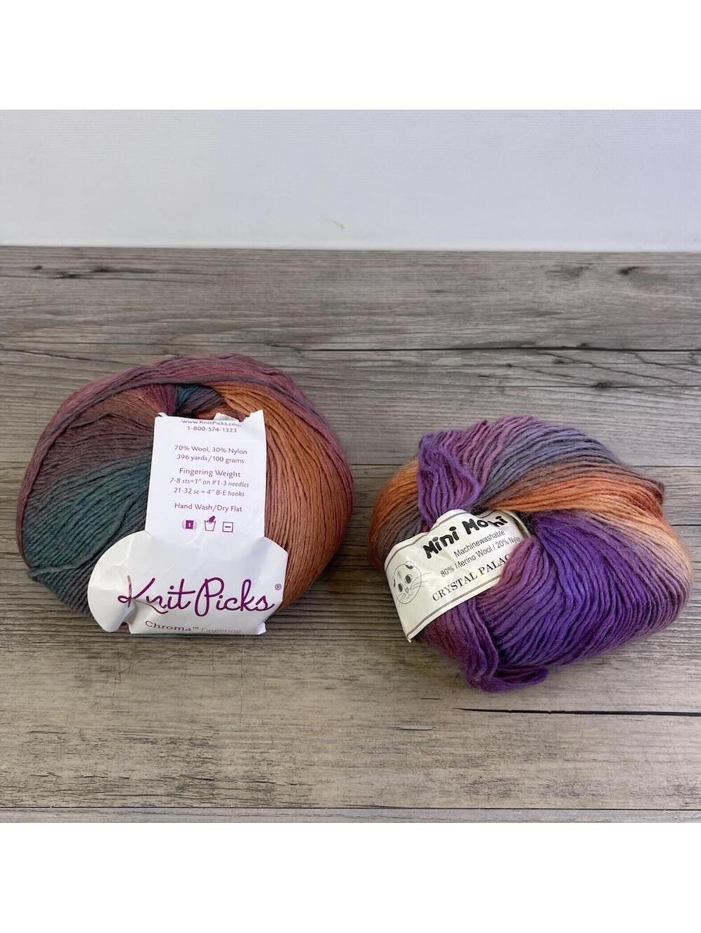 Knit Picks Chroma + Mini Mochi Fingering Yarn Lot Wool Nylon Multi Color